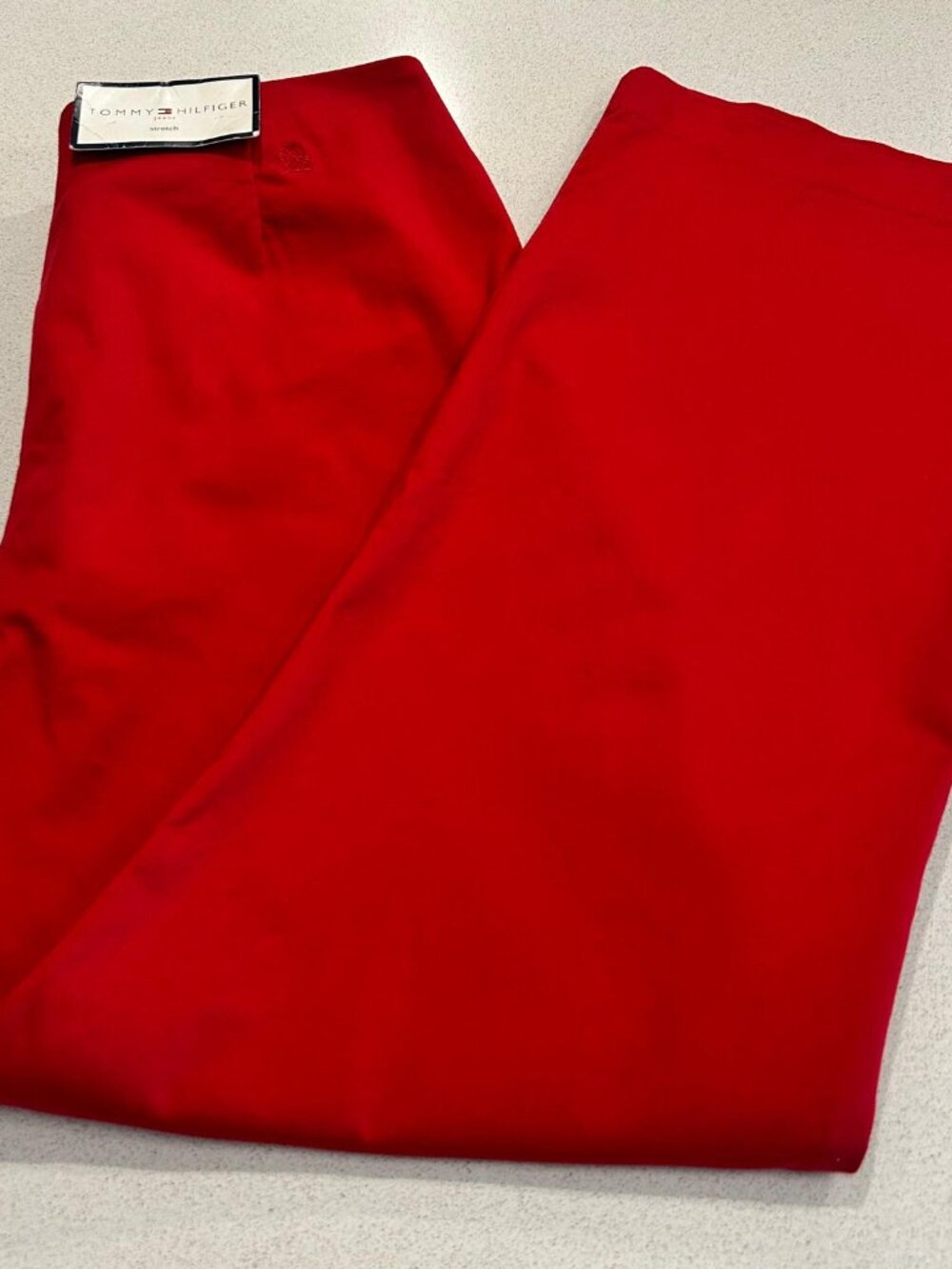 Vintage Tommy Hilfiger Jeans Red Stretch Wide Leg Pants Women’s Size 16 NWOT